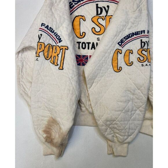 VINTAGE Designer Fashion By CC Sport Total World Sweatshirt Men Medium 80s 90s - Picture 5 of 10
